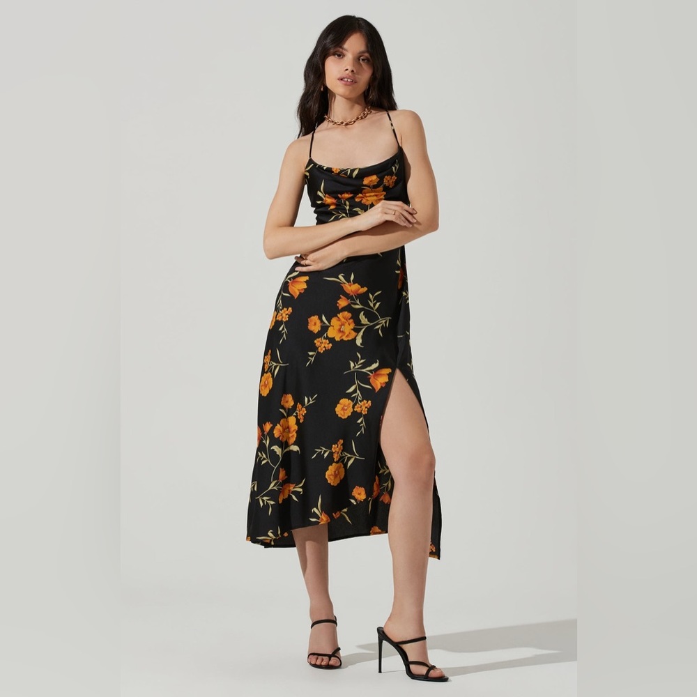 ASTR The Label - Gaia Floral Midi Dress - XS - Worn Once